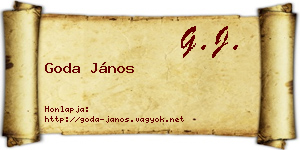 Goda János névjegykártya